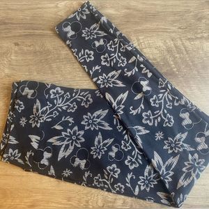 LuLaRoe Disney Minnie black & white floral leggings size TC